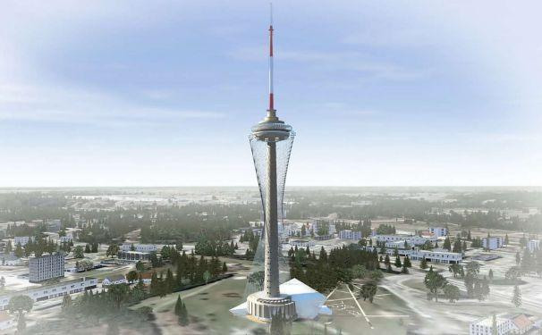 Телебашня в городе Вильнюс Литва